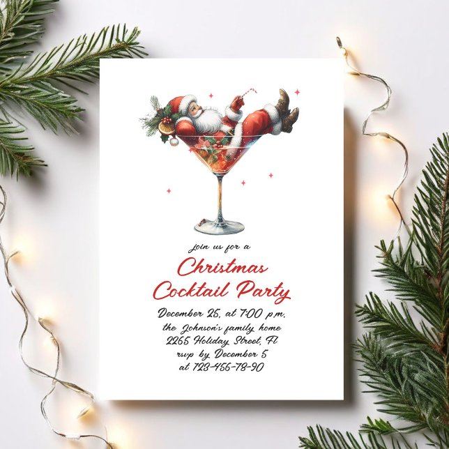 Hand Drawn Whimsical Christmas Cocktail Party Invitation (Creator Uploaded)