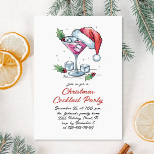 Hand Drawn Whimsical Christmas Cocktail Party Invitation