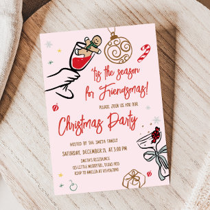 Hand Drawn Whimsical Christmas Party Invitation