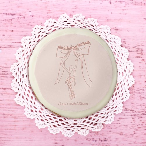 Hand Drawn Whimsical Coquette Bridal Shower Favors Sugar Cookie