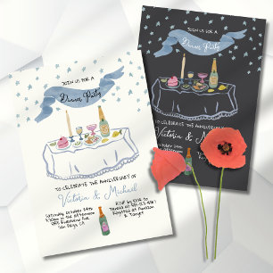 Hand drawn whimsical dinner party invitation