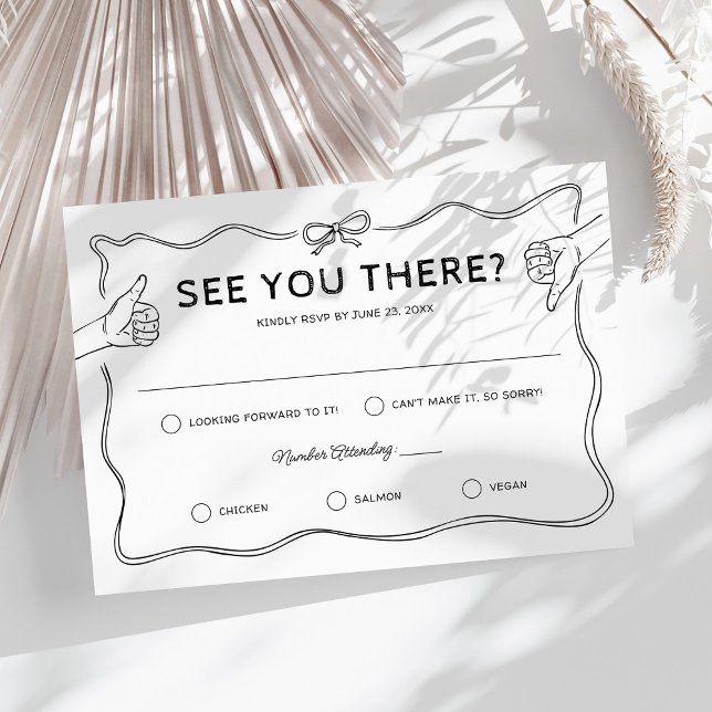 Hand Drawn Whimsical Doodle Wedding RSVP Card (Creator Uploaded)