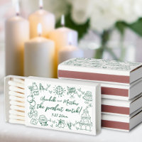 Hand Drawn Whimsical Emerald Green Wedding