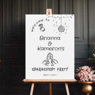 Hand Drawn Whimsical Engagement welcome Poster