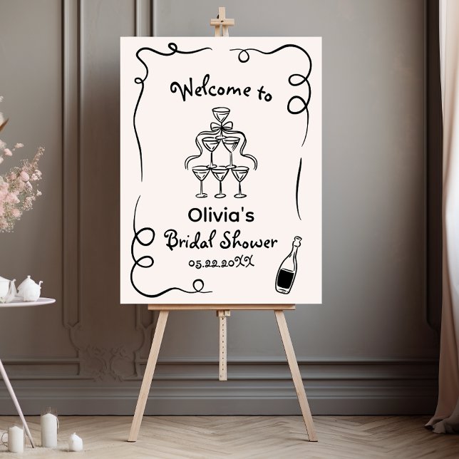Hand Drawn Whimsical Funky Bridal Shower Foam Board (Creator Uploaded)