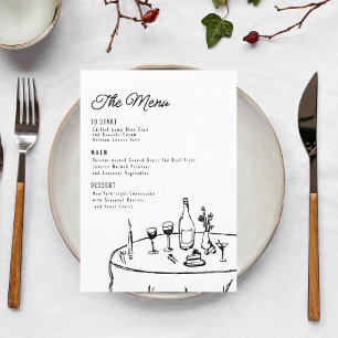 hand drawn whimsical funky minimalist  menu