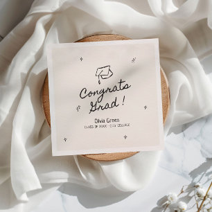 Hand Drawn Whimsical Graduation Party Napkins