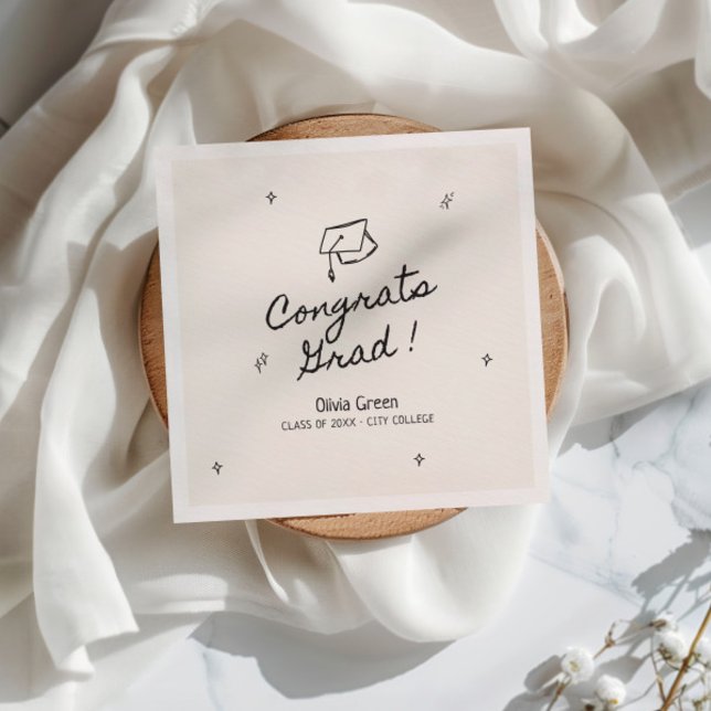Hand Drawn Whimsical Graduation Party Napkins (Creator Uploaded)