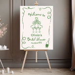 Hand Drawn Whimsical Green Bridal Shower Foam Board<br><div class="desc">Welcome guests to a delightful celebration with this hand-drawn whimsical bridal shower sign. Featuring charming illustrations and playful typography, it sets a joyful tone for your event. Customize the design with the bride-to-be's name and date for a personal touch. Perfect for displaying at the entrance or on a welcome table,...</div>