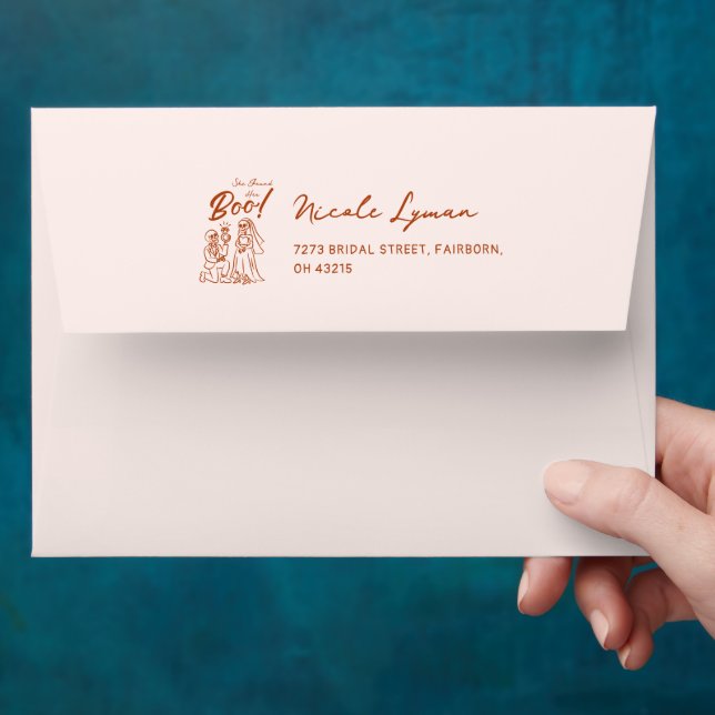Hand Drawn Whimsical Halloween Bridal Shower Envelope (Hand)