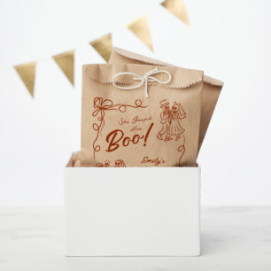 Hand Drawn Whimsical Halloween Bridal Shower Favor Bag