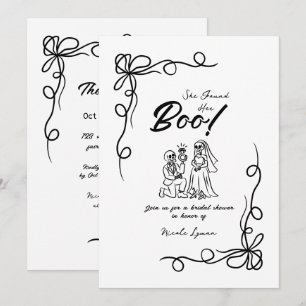 Hand Drawn Whimsical Halloween Bridal Shower Invitation