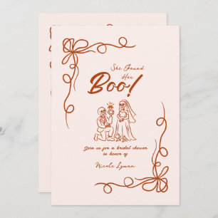 Hand Drawn Whimsical Halloween Bridal Shower Invitation