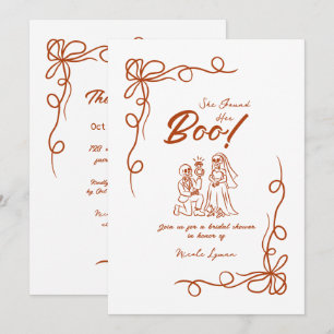 Hand Drawn Whimsical Halloween Bridal Shower Invitation