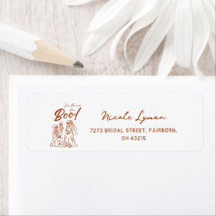Hand Drawn Whimsical Halloween Bridal Shower Label