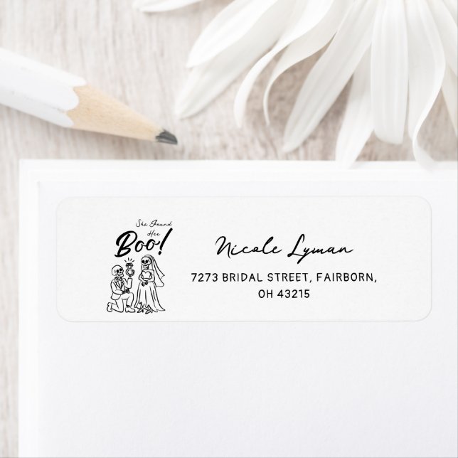 Hand Drawn Whimsical Halloween Bridal Shower Label (Insitu)