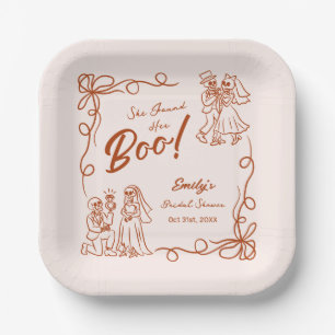 Hand Drawn Whimsical Halloween Bridal Shower Paper Plates