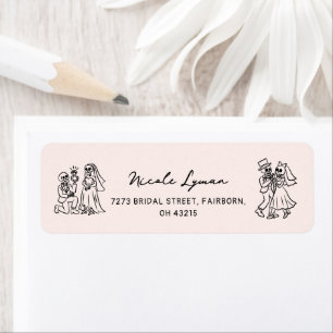 Hand Drawn Whimsical Halloween Wedding Shower Label