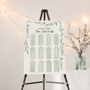 Hand Drawn whimsical Italian weddin Seating Chart Foam Board