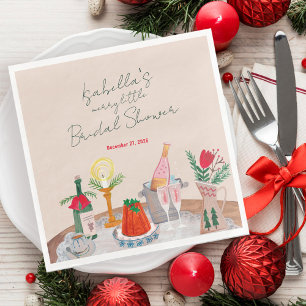 Hand Drawn Whimsical Merry Little Bridal Shower Paper Dinner Napkins