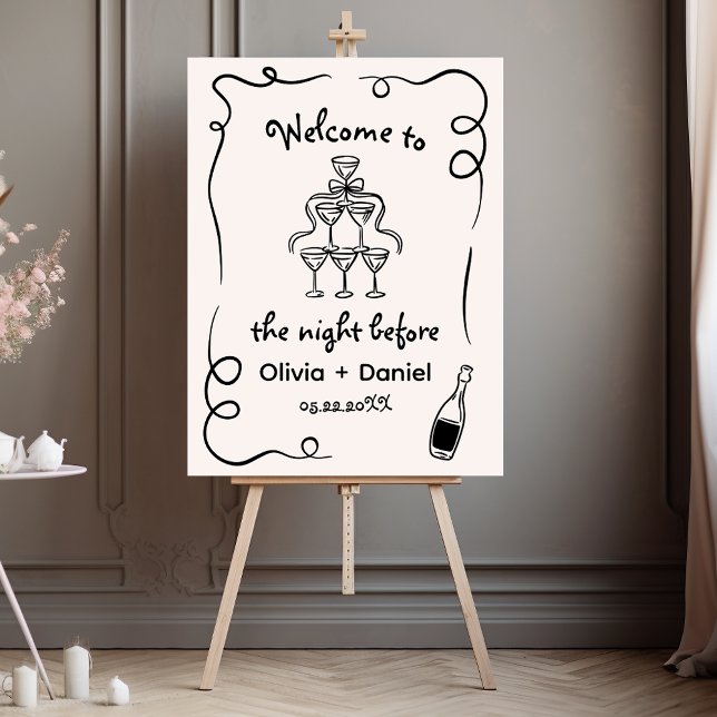 Hand Drawn Whimsical Quirky Rehearsal Dinner Sign (Creator Uploaded)