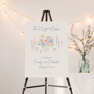 Hand drawn Whimsical Rehearsal Dinner Welcome Sign