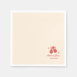 Hand Drawn Whimsical retro disco Wedding Doodle  Napkins