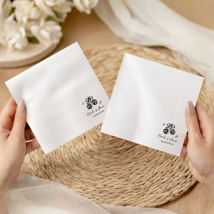 Hand Drawn Whimsical retro disco Wedding Doodle  Napkins