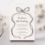 Hand Drawn Whimsical Ribbon 18th birthday party Invitation<br><div class="desc">Designed to coordinate with our Hand Drawn Ribbon Border, this 18th birthday invitation features the popular and chic ribbon border with hand scribble font. If you want to catch your guest's attention with this unique design, this suite is perfect for you. For more advanced customization of this design, e.g. changing...</div>