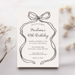 Hand Drawn Whimsical Ribbon 40th birthday party Invitation<br><div class="desc">Designed to coordinate with our Hand Drawn Ribbon Border, this 40th birthday invitation features the popular and chic ribbon border with hand scribble font. If you want to catch your guest's attention with this unique design, this suite is perfect for you. For more advanced customization of this design, e.g. changing...</div>