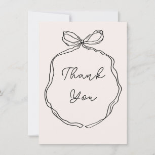 Hand Drawn Whimsical Ribbon Border Thank you Card