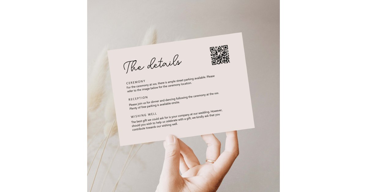 Qr Code Ribbon Hand Drawn Whimsical Ribbon Details with QR Code Invitation | Zazzle