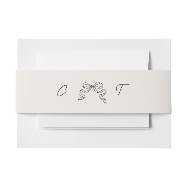 Hand Drawn Whimsical Ribbon Invitation Belly Band (Front Example)