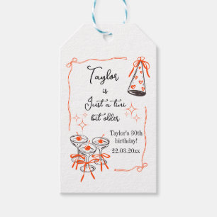 Hand Drawn Whimsical Vintage 30th birthday Martini Gift Tags