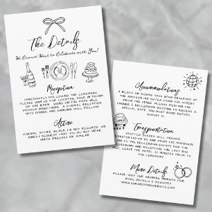 Hand Drawn Whimsical Wedding Details Enclosure Card