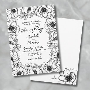 Hand Drawn Whimsical Wedding Invitation