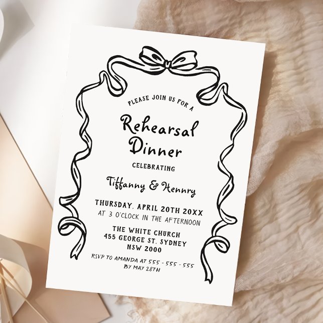 Hand Drawn Whimsical wedding rehearsal dinner  Invitation (Creator Uploaded)