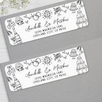 Hand Drawn Whimsical Wedding Return Address