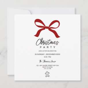 Hand Drawn white Christmas party invitation