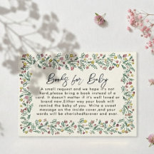 Hand Drawn Wildflowe Baby Shower Books for Baby