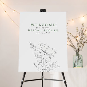 Hand-drawn Wildflowers Elegant Modern Welcome Sign