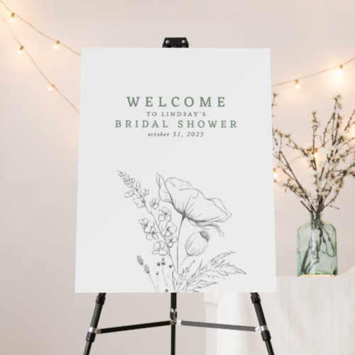 Hand_drawn Wildflowers Elegant Modern Welcome Sign