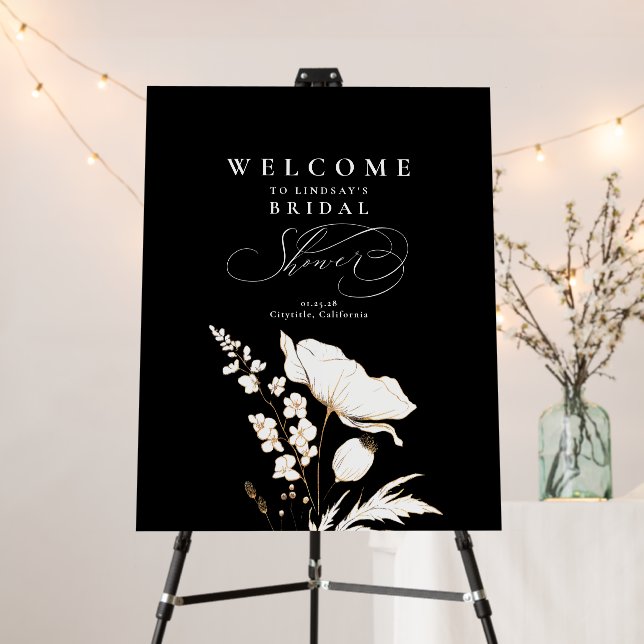 Hand-drawn Wildflowers Elegant Modern Welcome Sign (In Situ (Stand))
