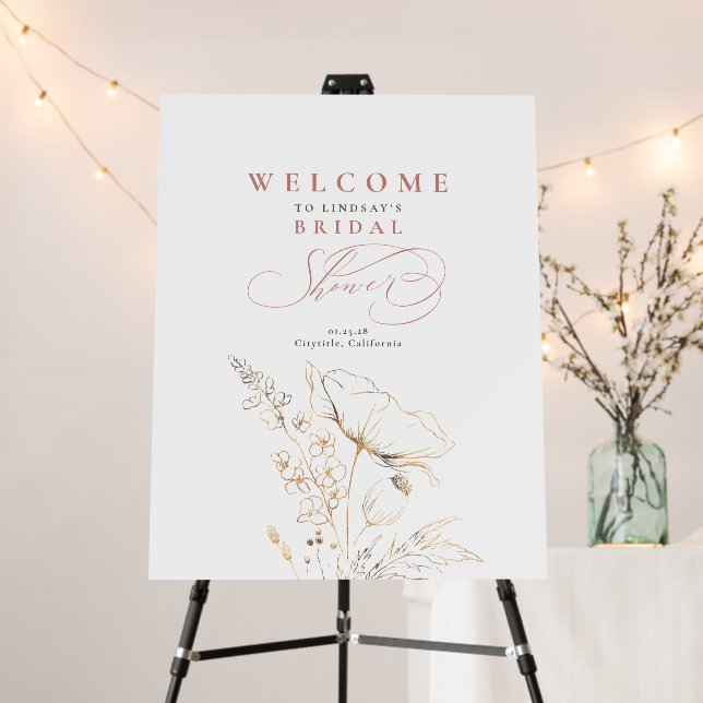 Hand-drawn Wildflowers Elegant Modern Welcome Sign (In Situ (Stand))