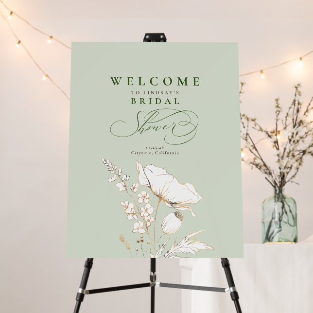 Hand-drawn Wildflowers Elegant Modern Welcome Sign (In Situ (Stand))