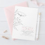 Hand-drawn Wildflowers Elegant Pink Bridal Shower Invitation