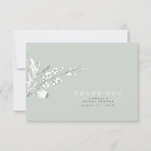 Hand-drawn Wildflowers Elegant Thank You Card
