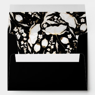 5x7 Black outside and Gold Inside Envelope, Zazzle