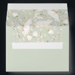 Hand-Drawn Wildflowers Gold Sage Green Wedding Envelope<br><div class="desc">Hand-drawn gold wildflowers elegant simple sage green envelopes</div>