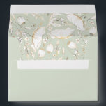 Hand-Drawn Wildflowers Gold Sage Green Wedding Envelope<br><div class="desc">Hand-drawn gold wildflowers elegant simple sage green envelopes</div>
